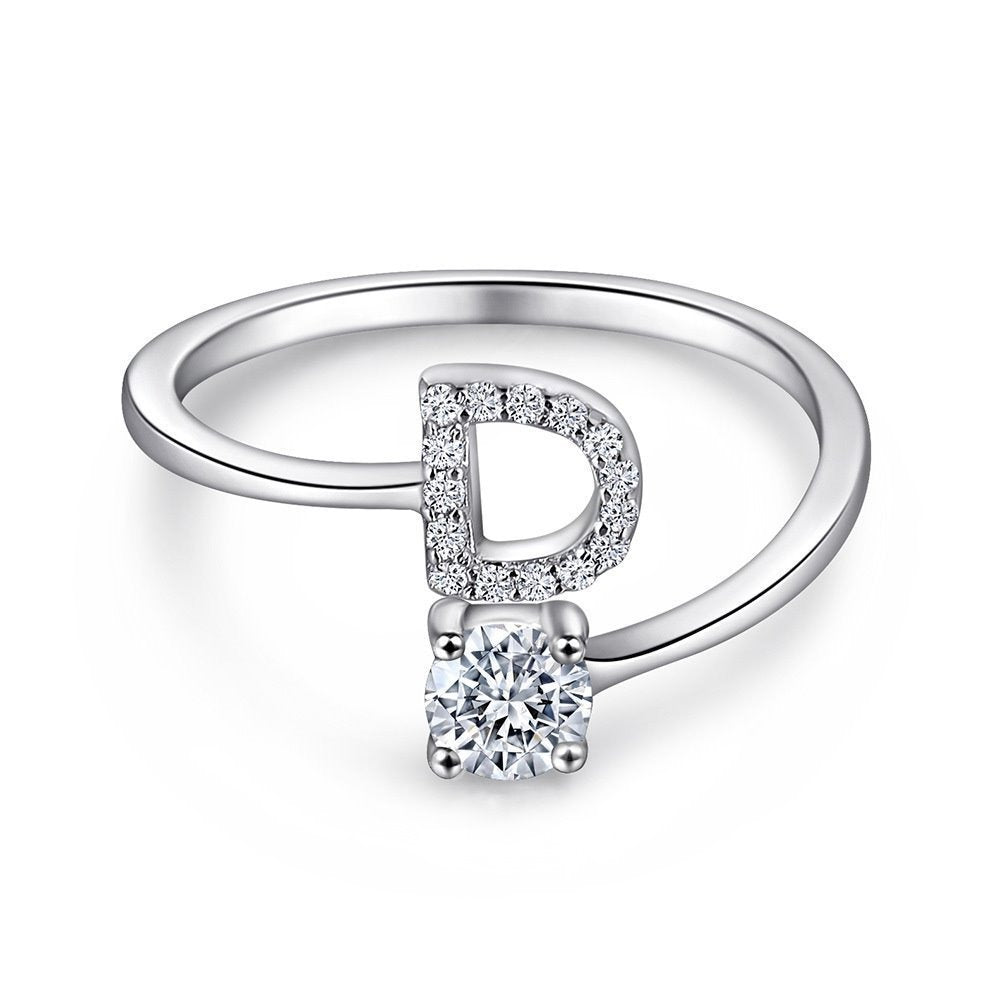 Bague initiale en Argent Sterling