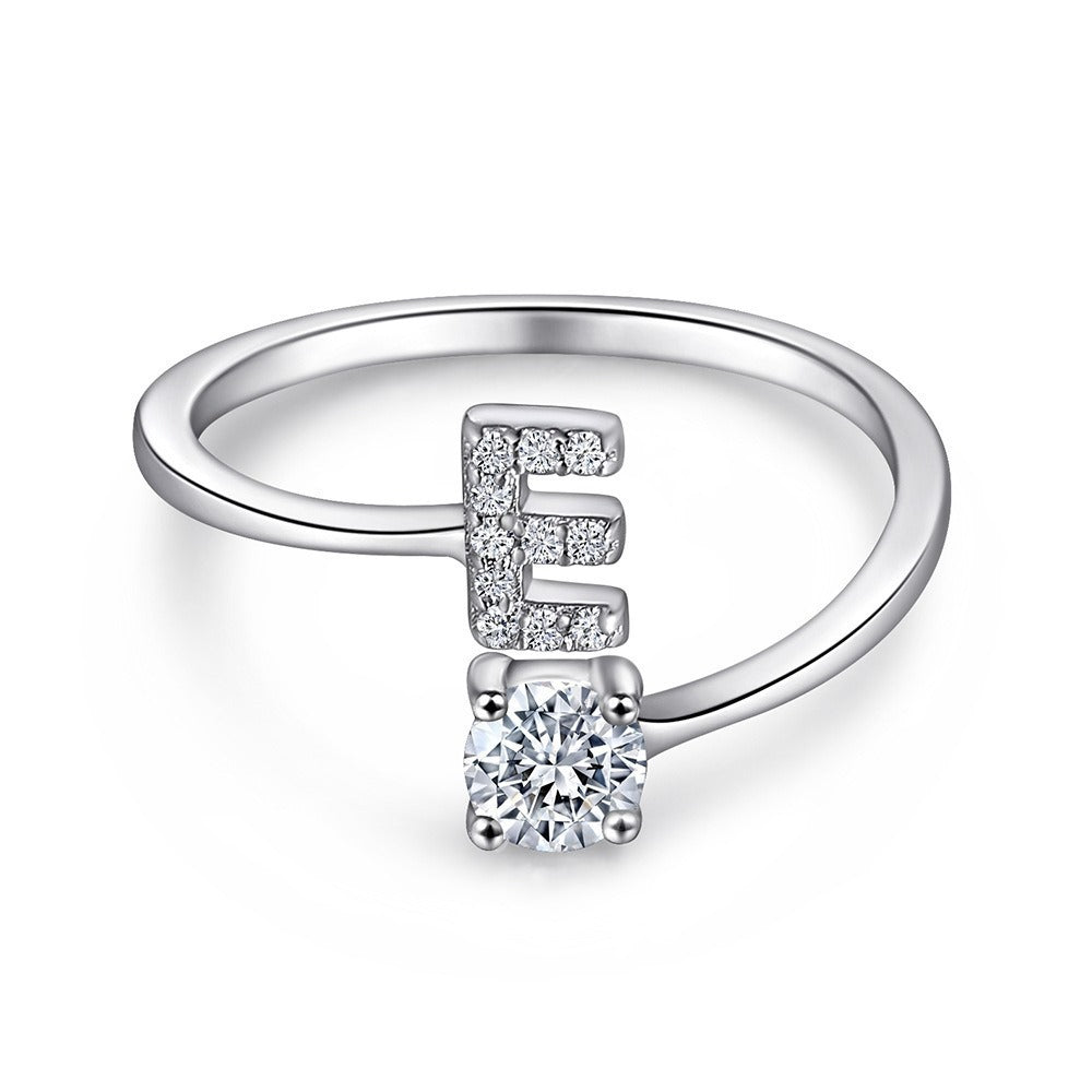 Bague initiale en Argent Sterling