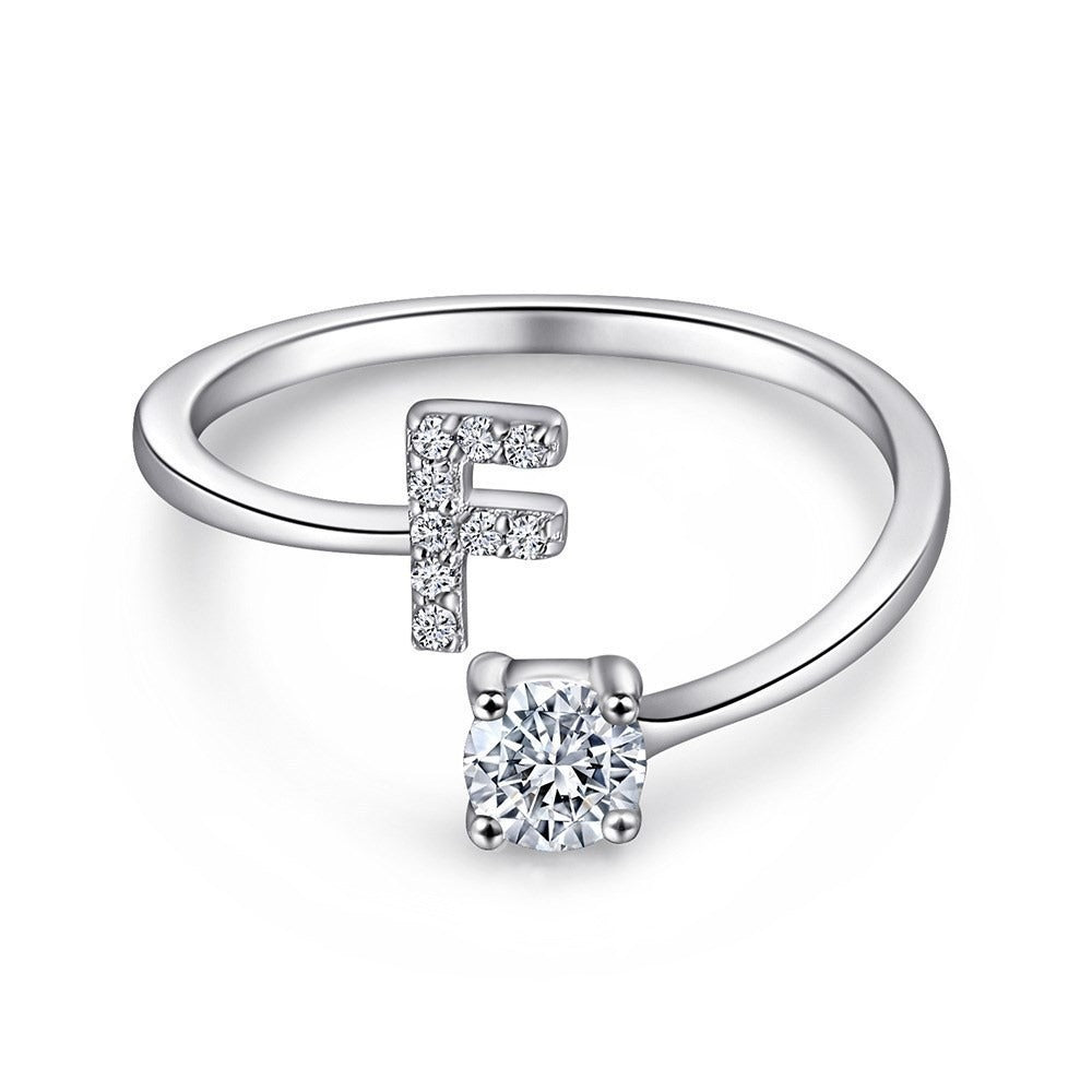 Bague initiale en Argent Sterling