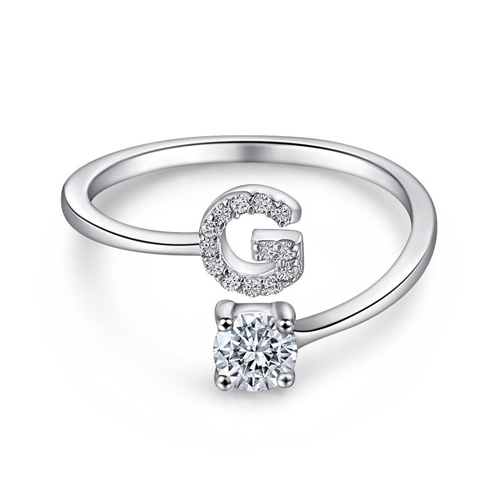 Bague initiale en Argent Sterling