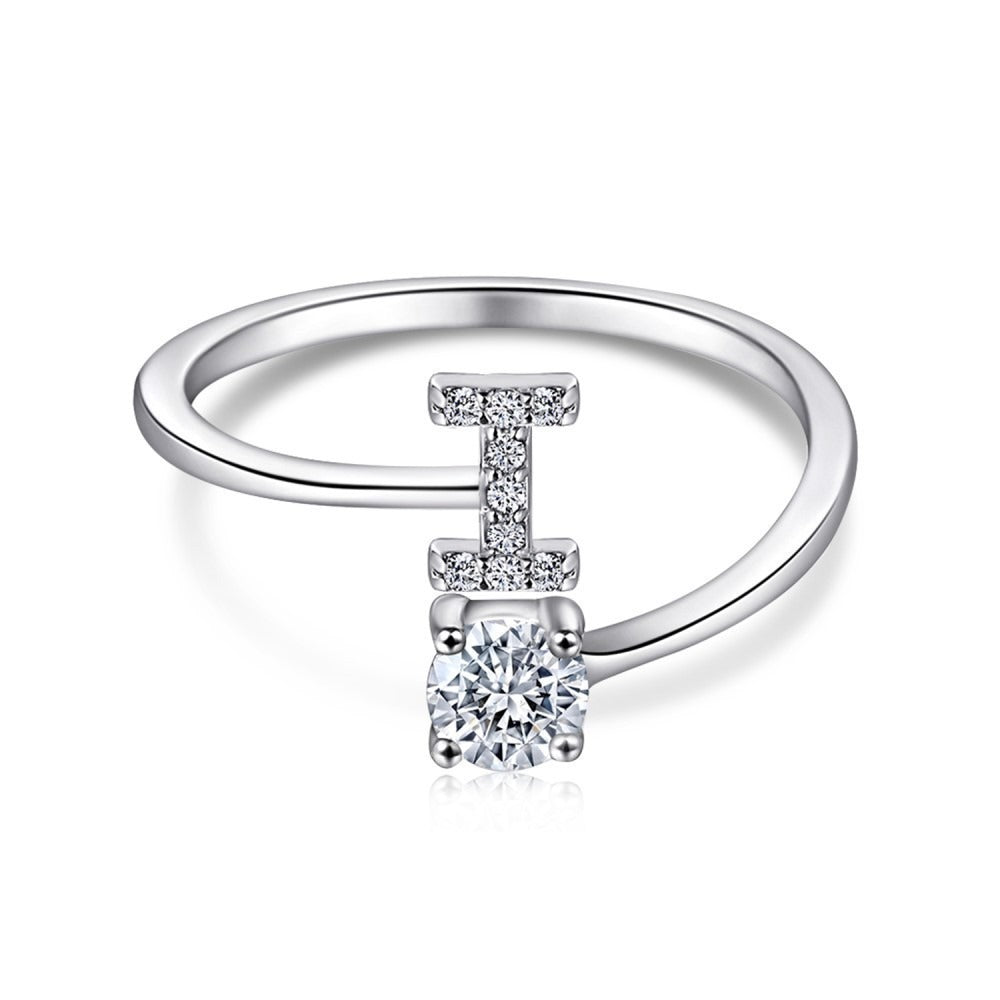Bague initiale en Argent Sterling