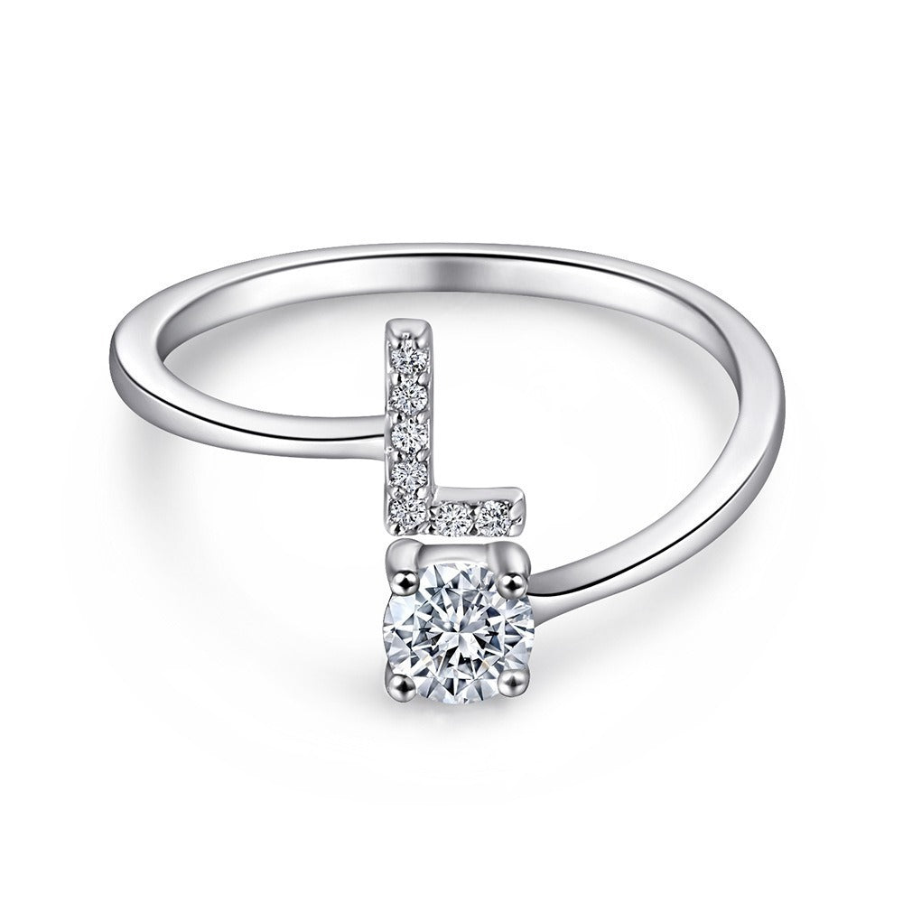 Bague initiale en Argent Sterling