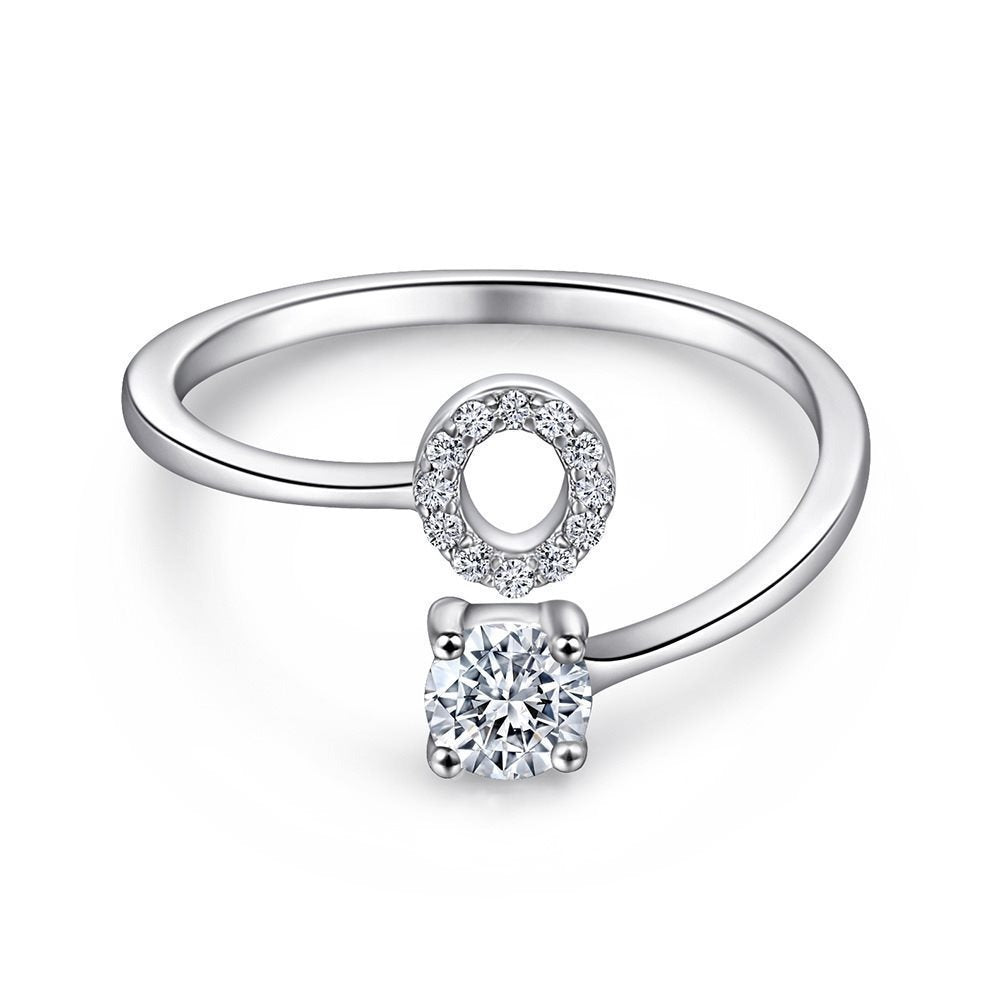 Bague initiale en Argent Sterling