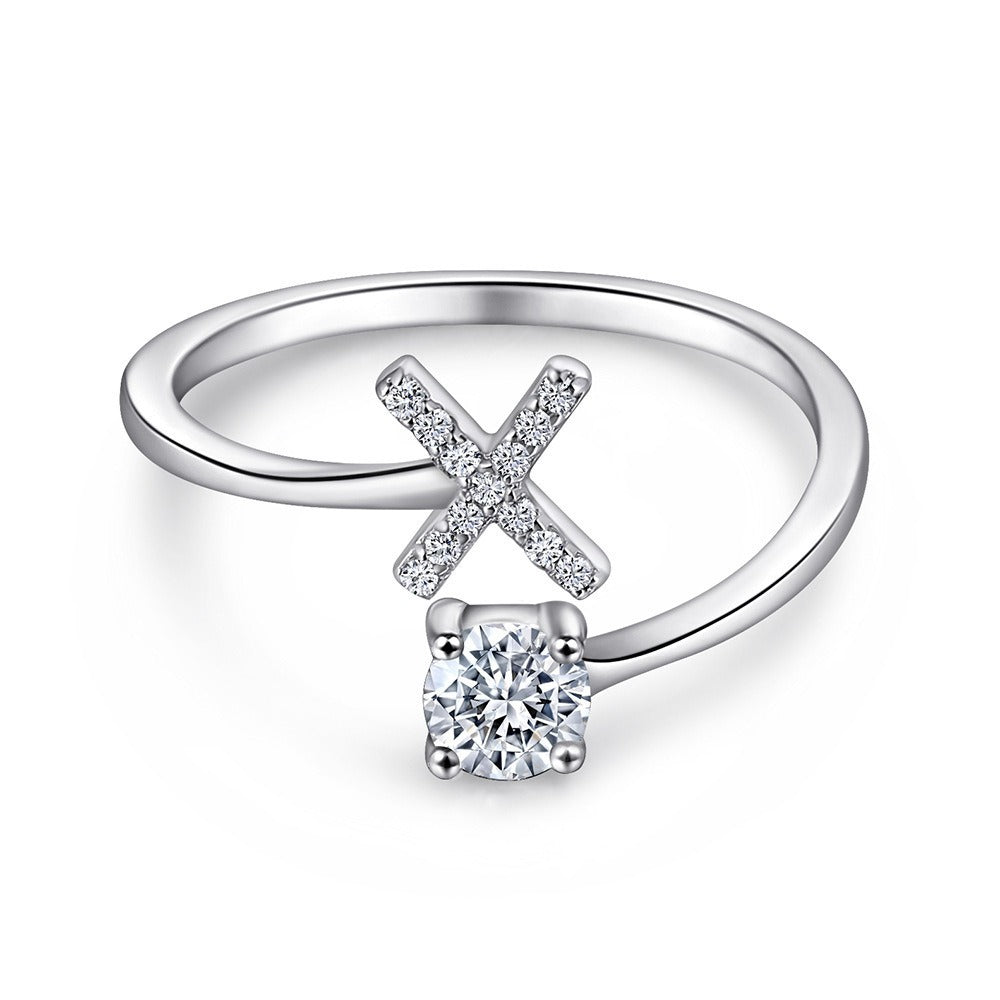 Bague initiale en Argent Sterling