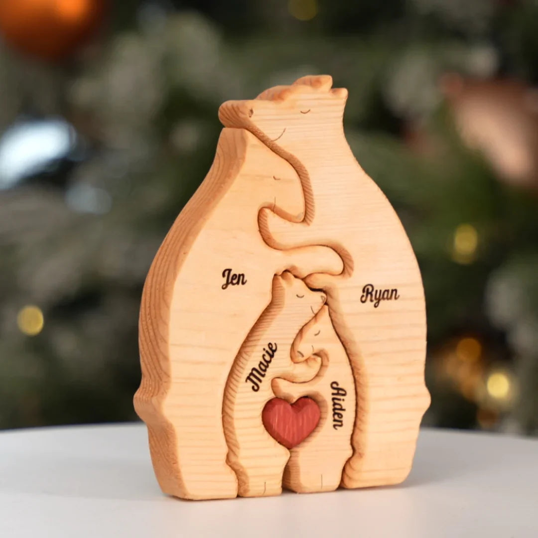 Personalized wooden family bear puzzle
